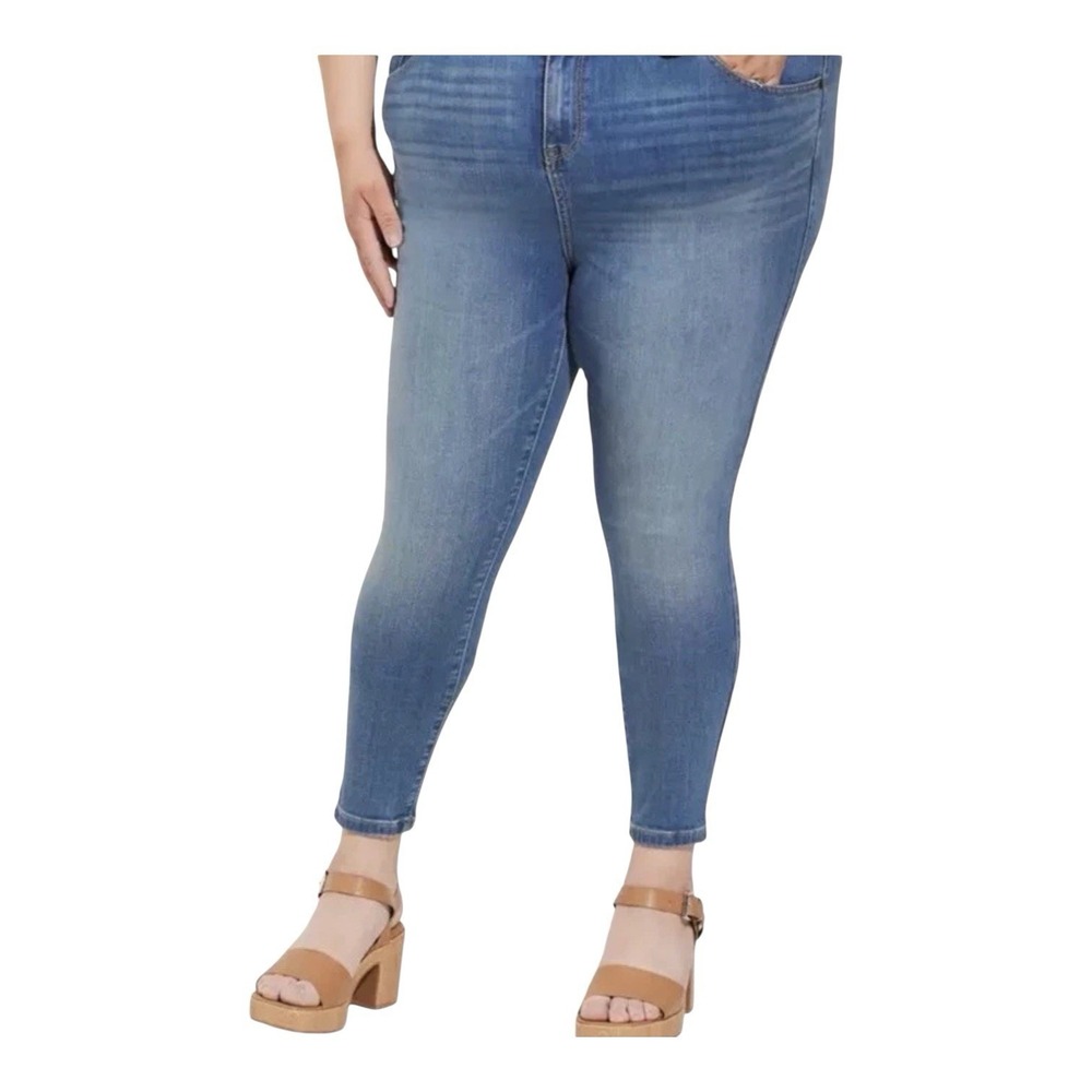 Torrid Midfit Super Skinny‎ Blue Denim Jeans Women's Super Soft High-Rise 22/ XS